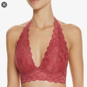free people galloon halter lace bralette